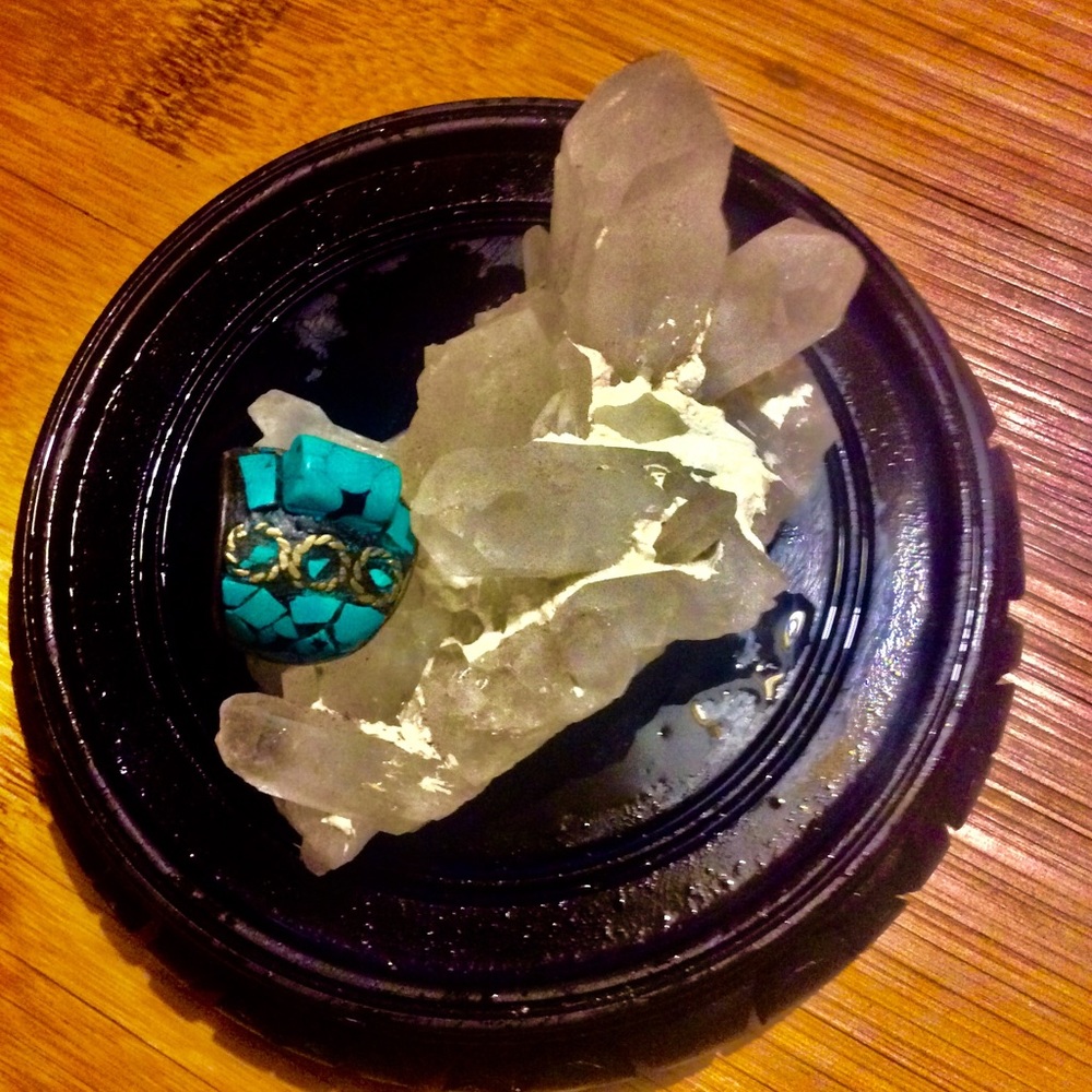 Vintage Turquoise Ring in Brass